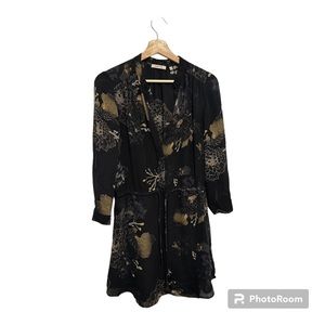 ARITZIA BABATON BENNETT SILK DRESS SIZE MEDIUM IN BLACK AND PRINT Read Desc.